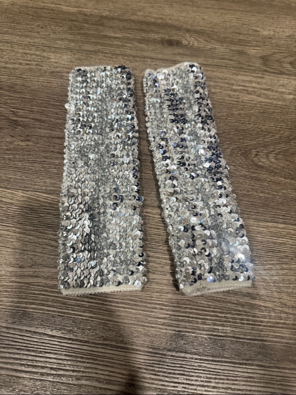 Silver Sequin Arm Cuffs